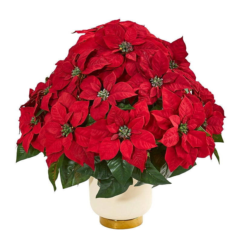 Nearly Natural Artificial Poinsettia Arrangement (1964) image 1
