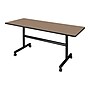 Regency Kobe Flip Top 60"W x 24"D Rectangular Training Room Table, Laminate, With Wheels, Noble Oak (MKFT6024NO)~#|#~C81AF3C7-41EB-4F2B-A27D40503B9858A7_sc7