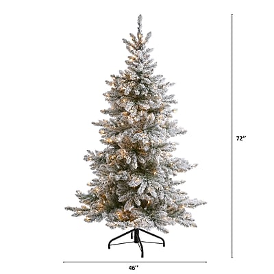 Nearly Natural 6' Flocked West Virginia Spruce Artificial Christmas Tree