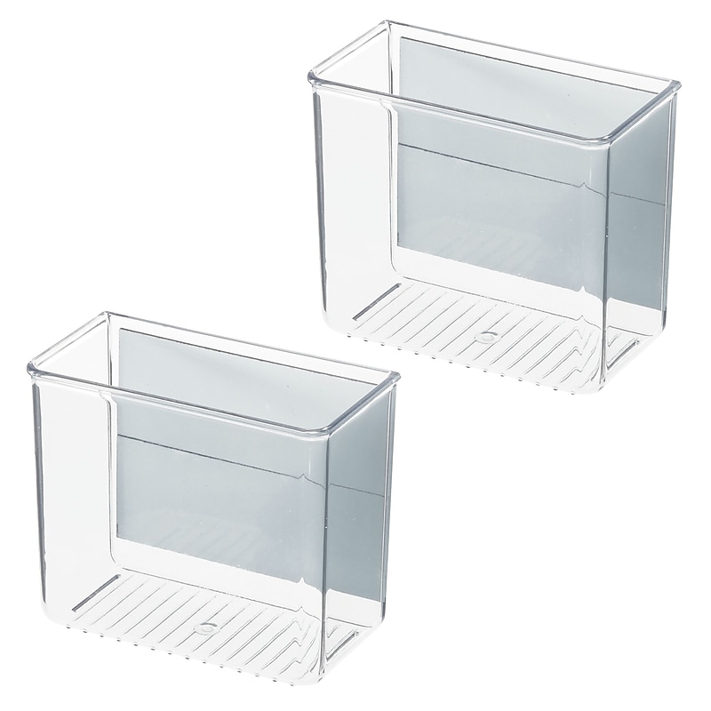 iDESIGN Magnetic Plastic Storage Bin, 5" x 3"x 6", Clear, 2/Pack (28039M2) image 1