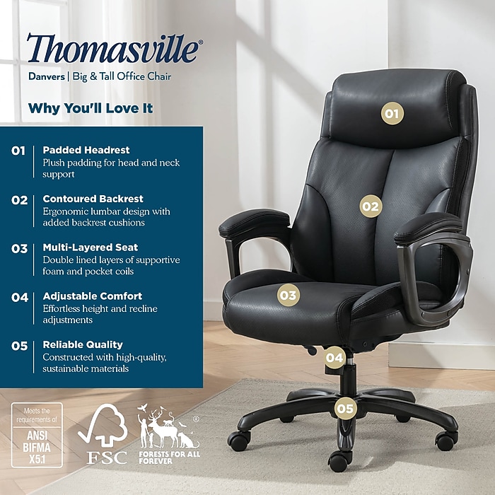Swivel Driscott Big And Tall Chair Thomasville Danvers Ergonomic
