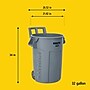 Rubbermaid Resin Indoor/Outdoor Trash Can, 32 Gallon, Gray (RCP2179403)~#|#~C82791DE-F3E7-4CB7-AD12195200F8B32C_sc7