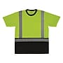 Ergodyne GloWear 8286BK High Visibility Short Sleeve Black Bottom T-Shirt, ANSI Type R Class 2, Lime, Small (22162)~#|#~C8292AC6-C1B2-4949-9D226BAEA67380D6_sc7