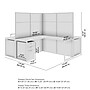 Bush Business Furniture Easy Office 66"H x 119"W 4 Person X-Shaped Cubicle Panel Workstation, Natural Elm (EODH76SNE-03K)~#|#~C82B32E3-DF4D-46B7-B4CB15B74D022DEA_sc7
