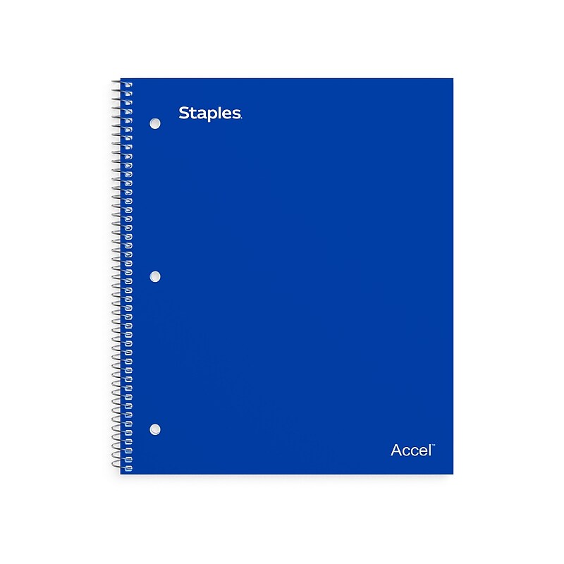 Staples® Accel Poly 2-Subject Subject Notebooks, 8.5" x 11", College Ruled, 75 Sheets, Assorted (36739) image 1