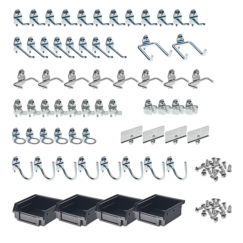 Triton Products DuraHook Kit, 60 Assorted Pegboard Hooks and 4 Bins (76964) image 1