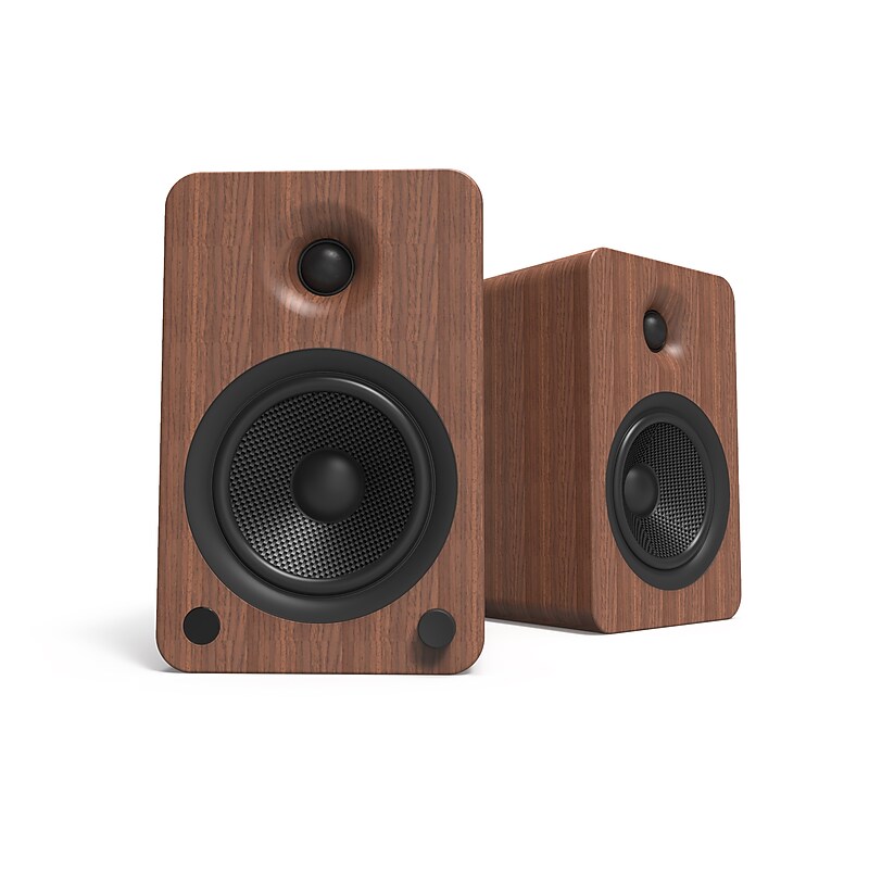 Kanto YU6 KTYU6WALNUT 200W Indoor Shelf Speaker, Walnut image 1