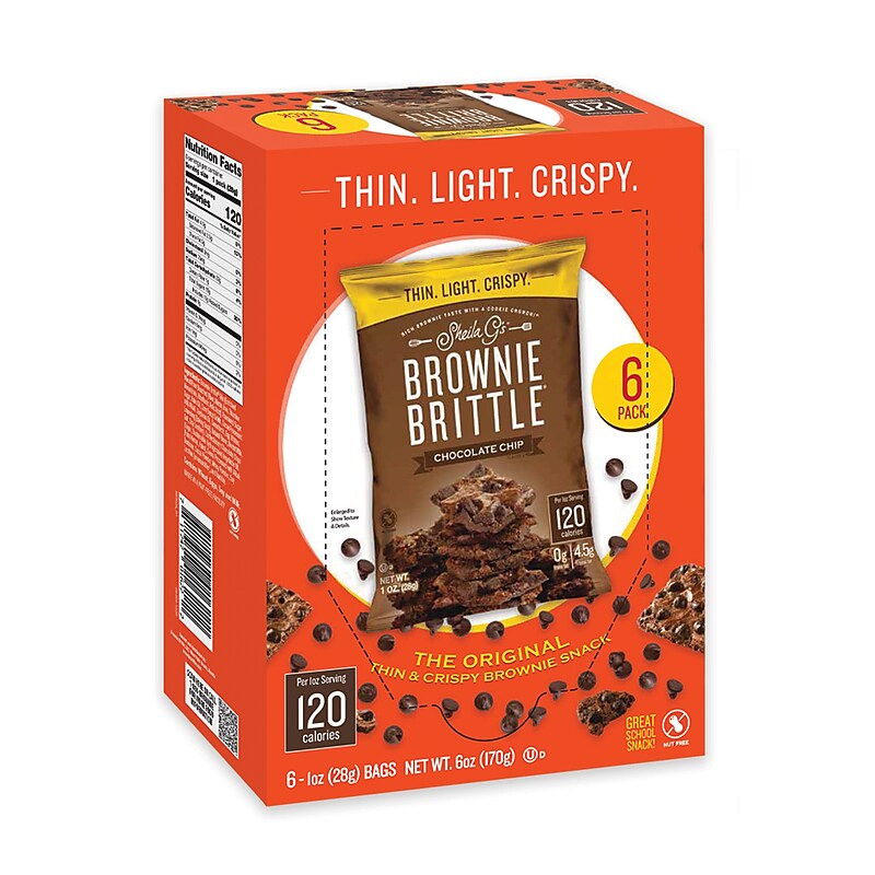 Sheila G's Brownie Brittle Chocolate Chip Cookies, 6 oz., 6 Bags/Pack (BBCC6) image 1