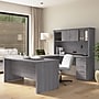 Bestar Logan 66"W U or L Shaped Desk with Drawers and Hutch, Bark Grey (46410-47)~#|#~C844CC18-B8F2-446E-BF49E9DE25C05F60_sc7