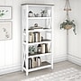 Bush Furniture Key West 5-Shelf 66"H Bookcase, Shiplap Gray/Pure White (KWB132G2W-03)~#|#~C8455139-E7F6-4532-9C642C23B9BA6FAE_sc7