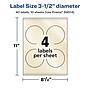 Avery Pearlized Ivory Circle Multipurpose Labels, 3.5" Dia., Ivory, 40/Pack (94514)~#|#~C845A17A-86D0-4913-B6B95F0E18D4FA95_sc7