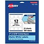 Avery TrueBlock Laser/Inkjet Square Multipurpose Labels, 2" x 2-3/16", White, 300/Pack (94124)~#|#~C8492A69-7C9C-44AF-902CCAA63F12E6F6_sc7