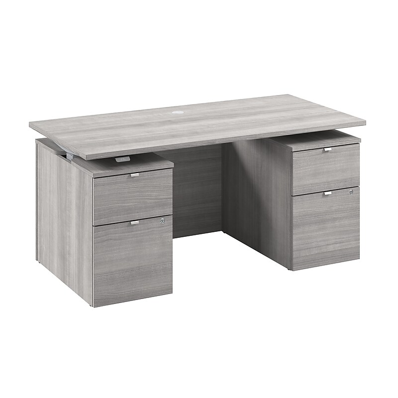 Bush Business Furniture Stratus 60x30 Standing Desk, Drawers and Panel, Platinum Gray (SUT011PG) image 1