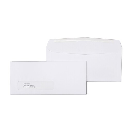 Size 4-1/8 X 9-1/2 Inches 500 Count 35410 24 LB Gummed Closure #10 Single Left Window Envelopes 