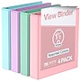 Davis Group Standard View 1.5" 3-Ring Binders, Assorted Pastel Colors, 4/Pack (7412-88-04)~#|#~C854CFF6-21AF-45F7-948D733319218E7B_sc7