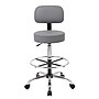 Boss Caressoft Vinyl Medical/Drafting Stool with Back Cushion, Grey (B16245-GY~#|#~C854E2EE-0B08-4A97-9996A628BAC6FA36_sc7