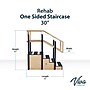 Viva Comfort Wood Physical Therapy Non-Slip 30" One-Sided Staircase with Safety Handles, 500 lb Capacity, Oak (ADIME906-03-30)~#|#~C855DFAD-FC5E-499C-995D91924D3C7720_sc7