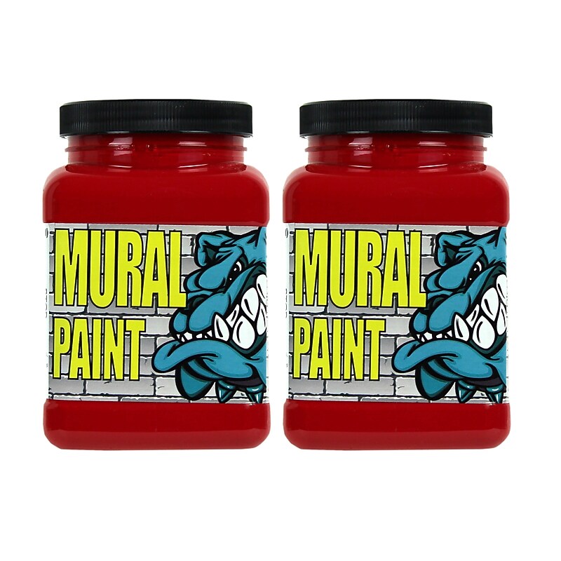 Chroma Acrylic Mural Paint, Stop (Red), 16 oz., 2/Bundle (CRM2453-2) image 1