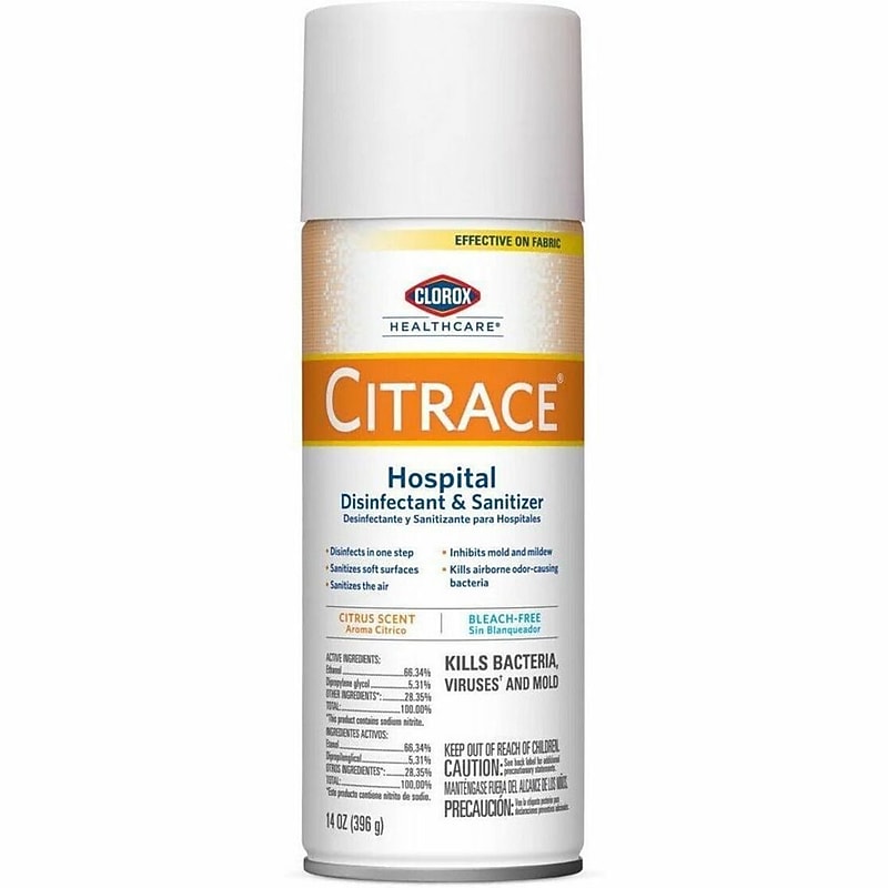 Clorox Healthcare Citrace Hospital Disinfectant & Deodorizer, Citrus Scent, 14 oz., 12/Carton (49100) image 1