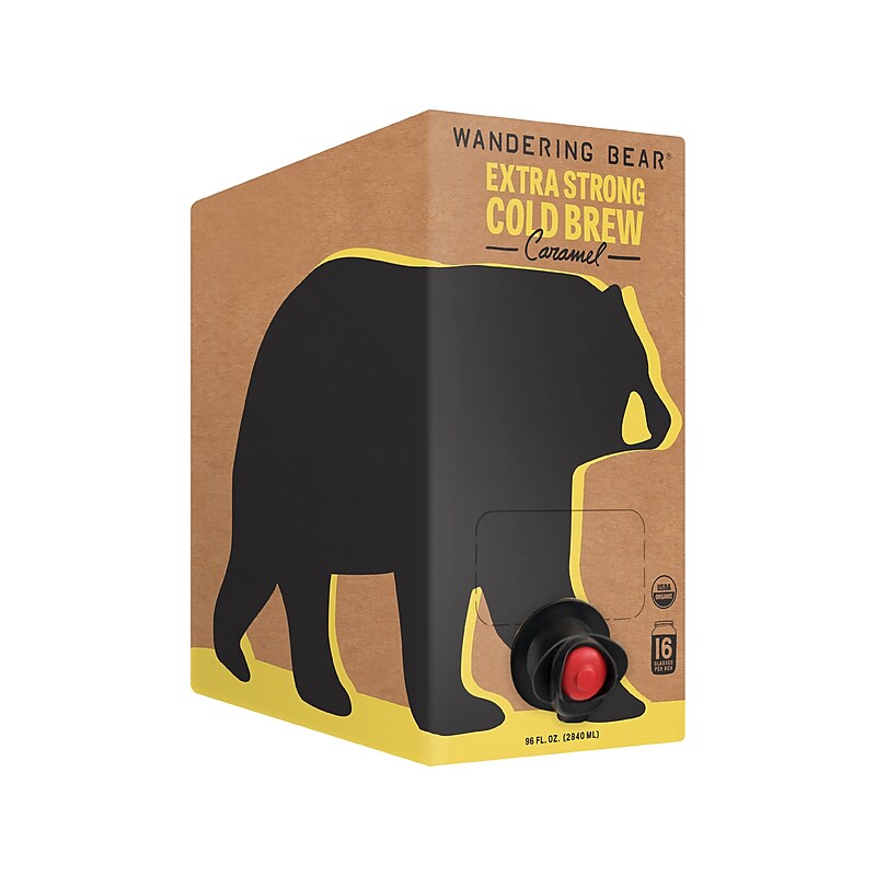 Wandering Bear Caramel Cold Brew Coffee, 96 oz., 3/Case (WBCA96oz3pak) image 1