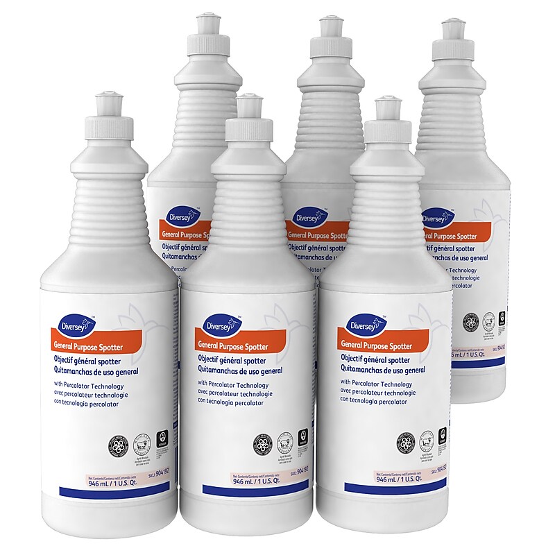 Diversey Carpet Spot & Stain Remover Liquid, Floral Fresh, 32 oz., 6/Carton (904192) image 1