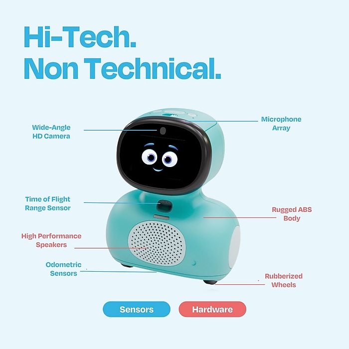 Miko Mini AI-Powered Smart Robot for Kids, Pixie Blue (EMK4B
