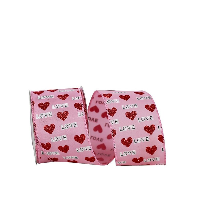 JAM Paper Love Hearts Ribbon, Light Pink (52640340670) image 1