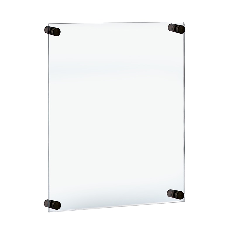 Azar Poster Holder, 18" x 24", Wall Mounted, Black Acrylic (105524-BLK) image 1