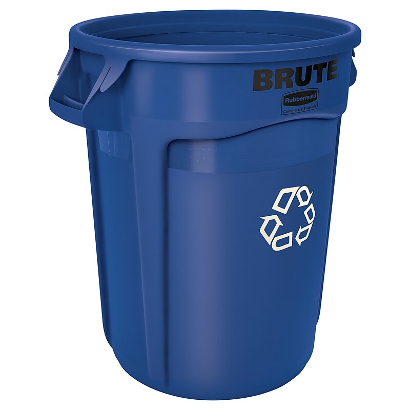 Rubbermaid Commercial Products Brute Resin Recycling Container, 32 Gallon, Blue (FG263273BLUE) image 1