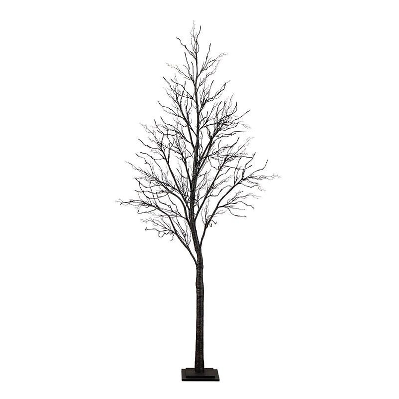 Nearly Natural Pre-Lit Halloween Deluxe Black Twig Artificial Tree, 8' (T5172) image 1