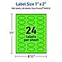 Avery Laser/Inkjet Multipurpose Oval Labels, 1" x 2", Neon Green, 960/Pack (94053)~#|#~C8705886-863F-4361-AC4C616250598938_sc7