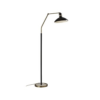 Adesso Bryson 64" Metal Black/Antique Brass Floor Lamp with Cone Shade (3598-21)