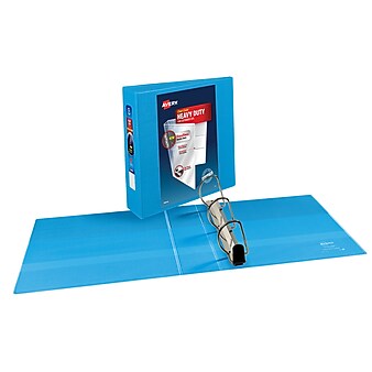 Avery Heavy Duty 3" 3-Ring View Binders, Slant Ring, Light Blue (5601)