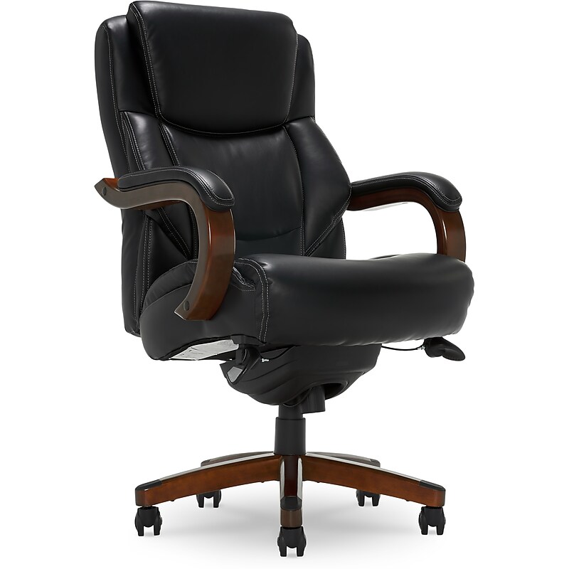La-Z-Boy Delano Ergonomic Faux Leather Swivel Executive Chair, Black (45833A) image 1