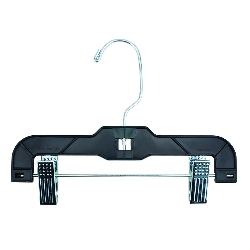 Nahanco 9" Plastic Super Heavy Weight Infant Pant Hanger, Black, 100/Carton (2610RCLH) image 1