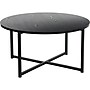 Household Essentials Jamestown 31.5"Dia. Laminate Round Coffee Table, Black Oak/Black (8175-1)~#|#~C87C7717-CC8C-49E4-A290075A79C44D5C_sc7