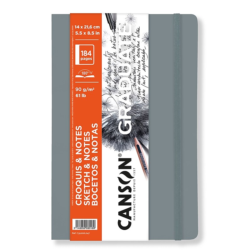 Canson Graduate 5.5" x 8.5" Sketch & Notes Art Book, 92 Sheets/Book, 5/Bundle (MCX31200L047-5) image 1