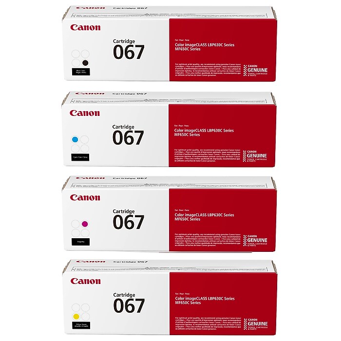 Canon 067 Black/Cyan/Magenta/Yellow Standard Yield Toner