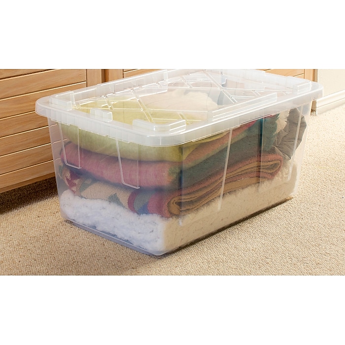 Greenmade 108 Quart Storage Bin with Snap Lid, Plastic, Clear