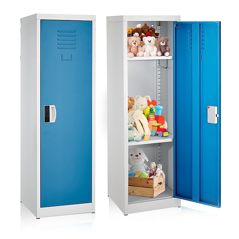 AdirOffice 48"H Single Tier Blue Storage Locker (ADI629-01-BLU-DL) image 1