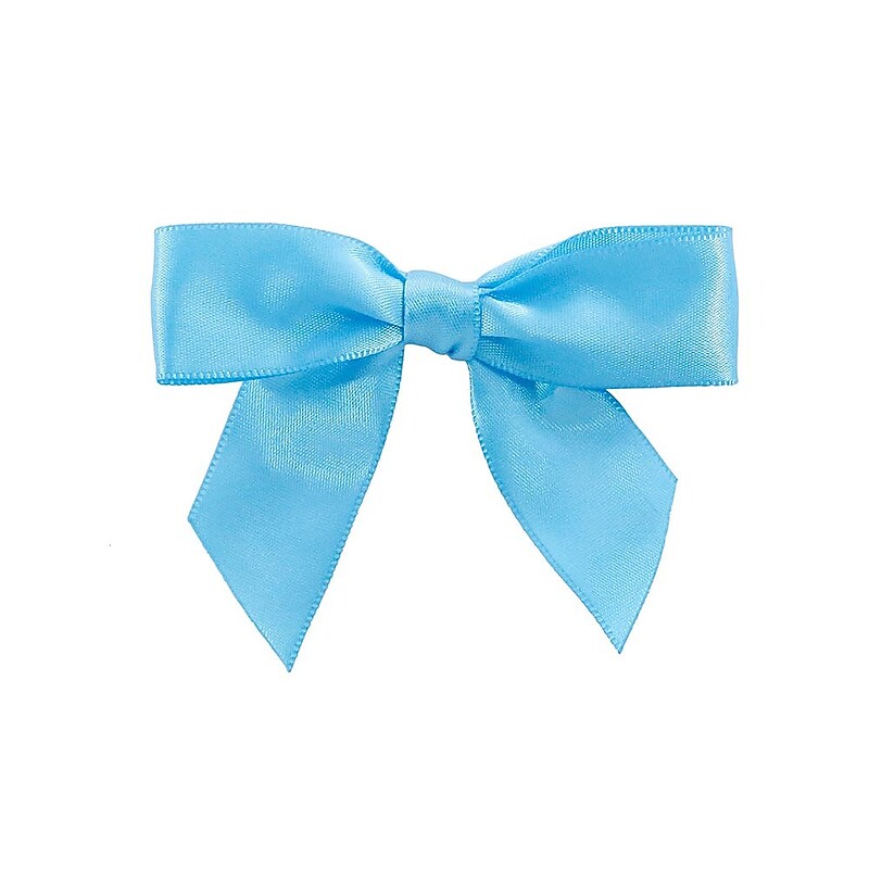 JAM Paper Satin Bows, Turquoise Blue, 100/Pack (52640349196) image 1