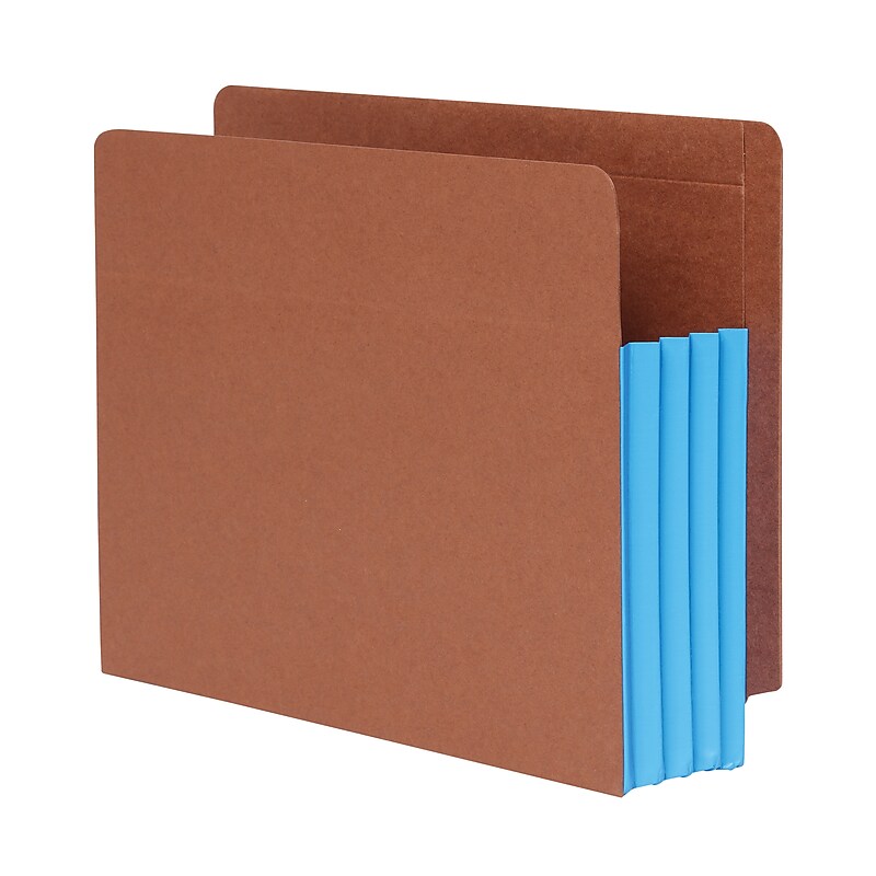 Pendaflex File Pocket, 3 1/2" Expansion, Letter Size, Brown/Blue, 10/Box (1007026) image 1