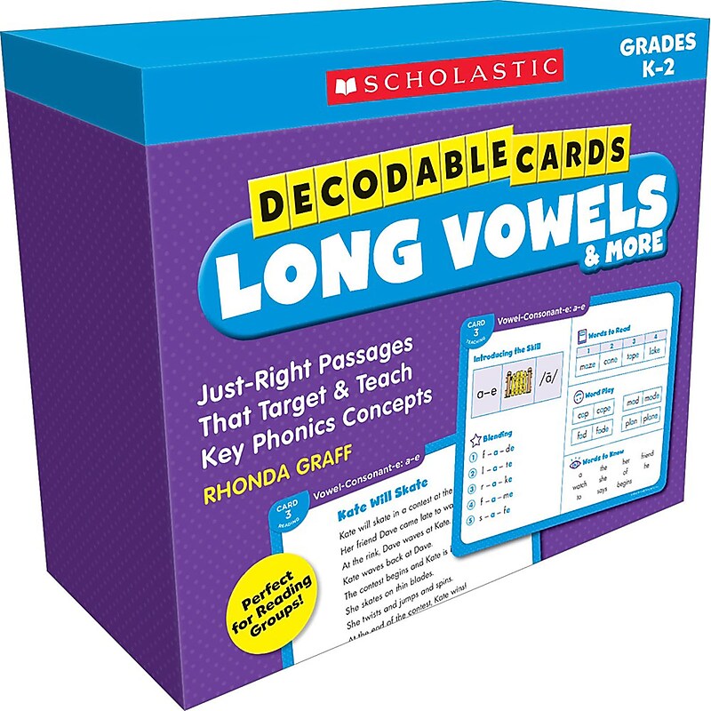 Scholastic Teacher Resources Decodable Cards: Long Vowels & More (SC-861431) image 1