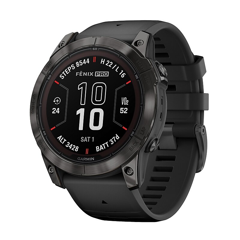 Garmin fenix 7X Pro Sapphire Solar Edition Smartwatch, Carbon Gray & Black, 51mm (GRM0277810) image 1
