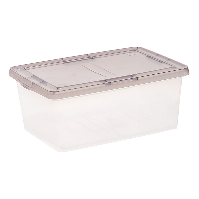 Iris 17 Quart Snap Top Plastic Snap Closure Storage Bin, Clear (500218) image 1