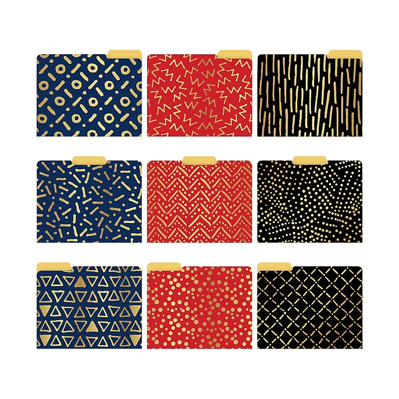 Better Office Heavy-Duty File Folders, 1/3-Cut Tab, Letter Size, Paper Stock, Assorted Colors, 18/Pack (80031-18PK) image 1