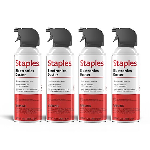 Staples® Electronics Air Duster, 10 oz., 4/Pack (SPL10ENFR4) Staples