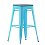Flash Furniture Cierra Industrial Metal Indoor Bar Height Stools without Back, Teal, 4-Pieces/Pack (4ET32030TLRPL2C)~#|#~C8B8823F-D661-430C-A4880999086D4CA1_sc7
