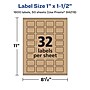 Avery Laser/Inkjet Rectangle Multipurpose Labels, 1" x 1.5", Kraft Brown, 1600 Labels/Box ( 94219)~#|#~C8B8EE10-BA1A-42CA-A32E733426EF899C_sc7
