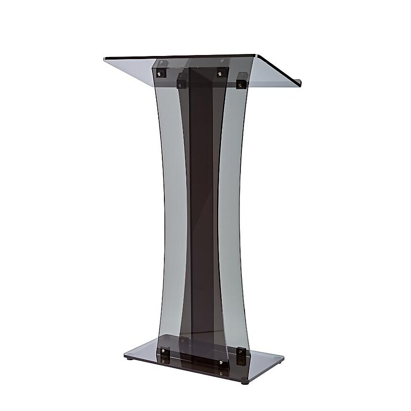 AdirOffice 47" Speaker Podium Lectern, Transparent Black (661-02-BLK-PKG) image 1